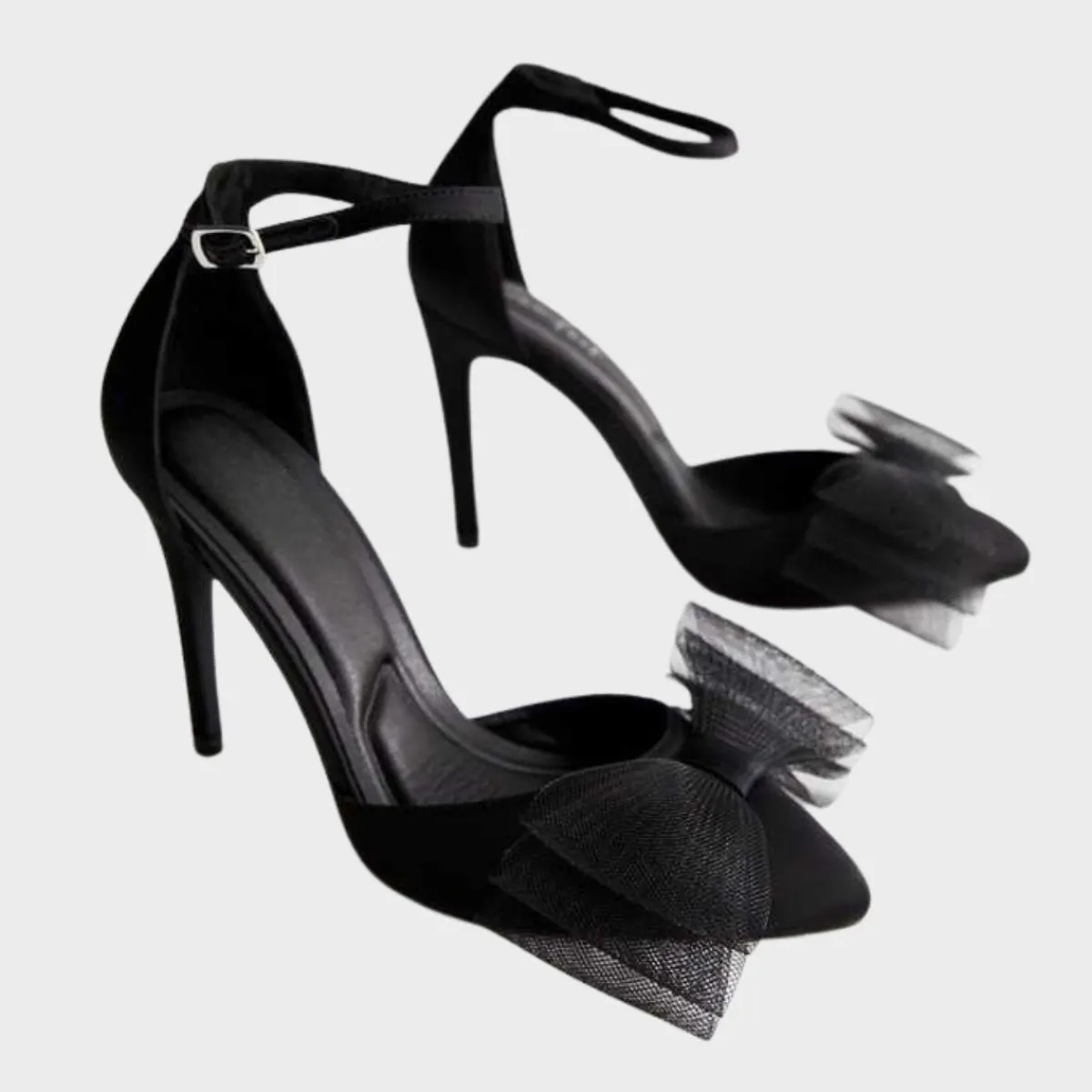 Discount Satin Bow Front Stiletto Heel Court Shoes Women Footwear