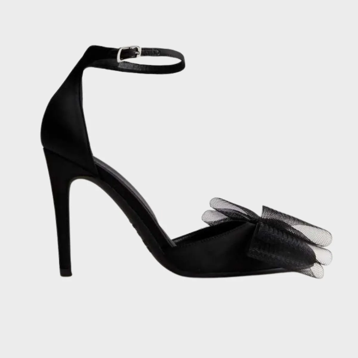 Discount Satin Bow Front Stiletto Heel Court Shoes Women Footwear