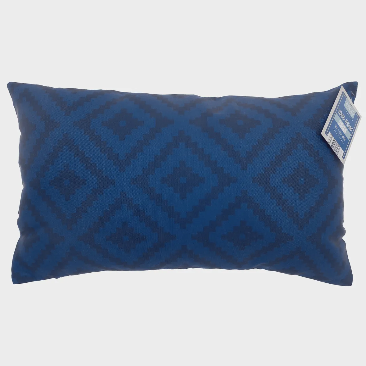New Blue Geo Bolster Shower Resistant Cushion 30X50cm Pillows