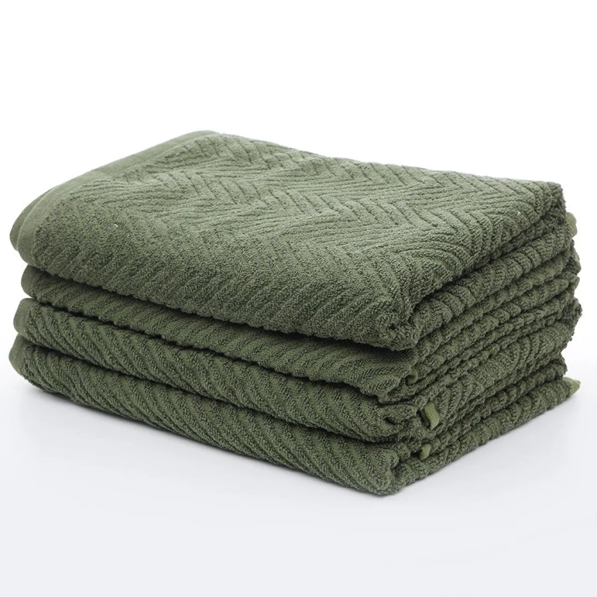 Hot 100% Cotton Green Zig Zag Sheets Towels