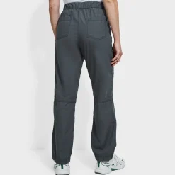 Outlet Ex Store Ladies Charcoal Drawstring Poplin Straight Leg Trousers Women Trousers