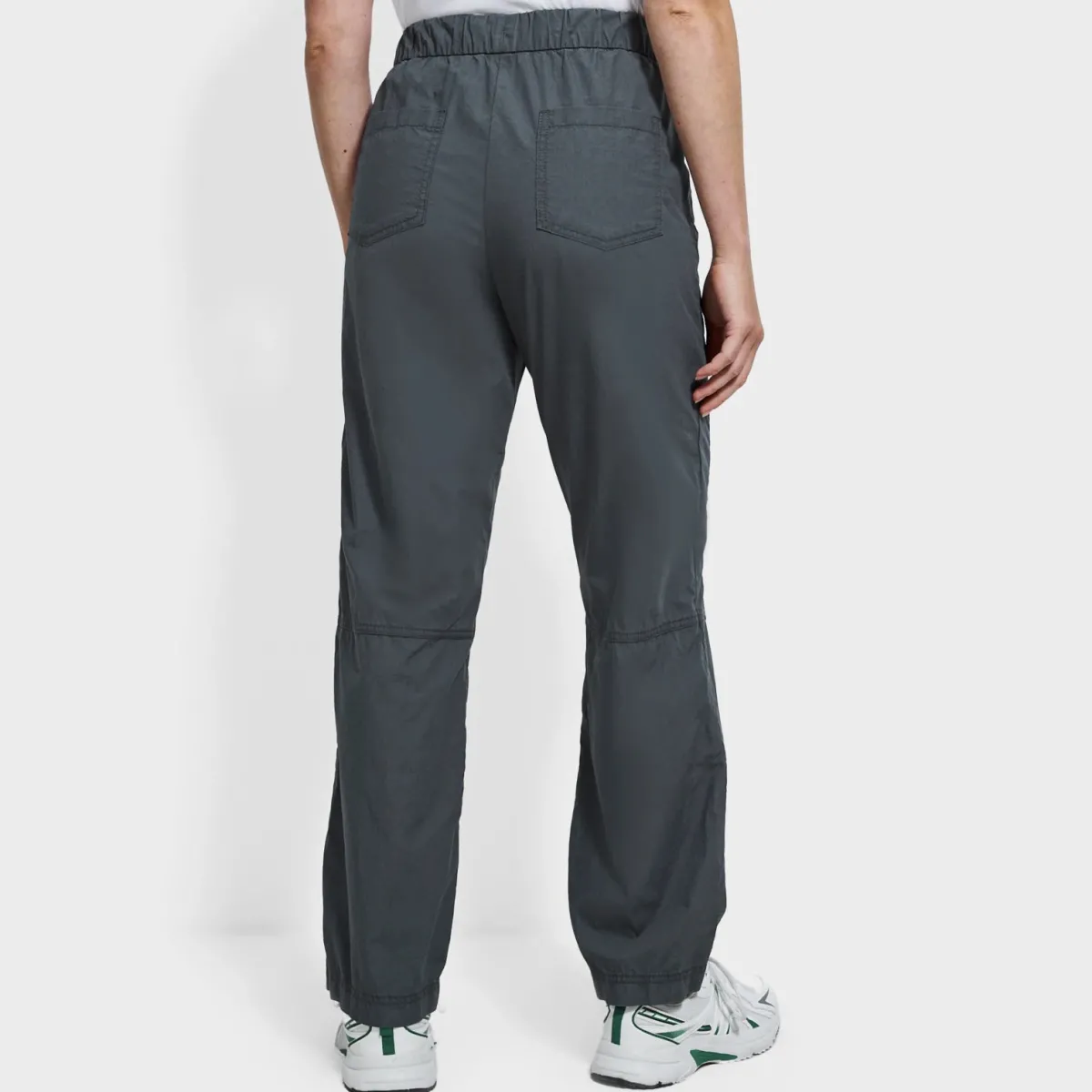 Outlet Ex Store Ladies Charcoal Drawstring Poplin Straight Leg Trousers Women Trousers