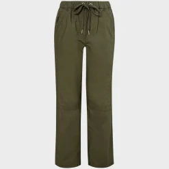 Sale Ex Store Ladies Drawstring Poplin Straight Leg Trousers Women Trousers