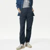 Clearance Ex Store Ladies Navy Lyocell Rich Cargo Trousers Women Trousers