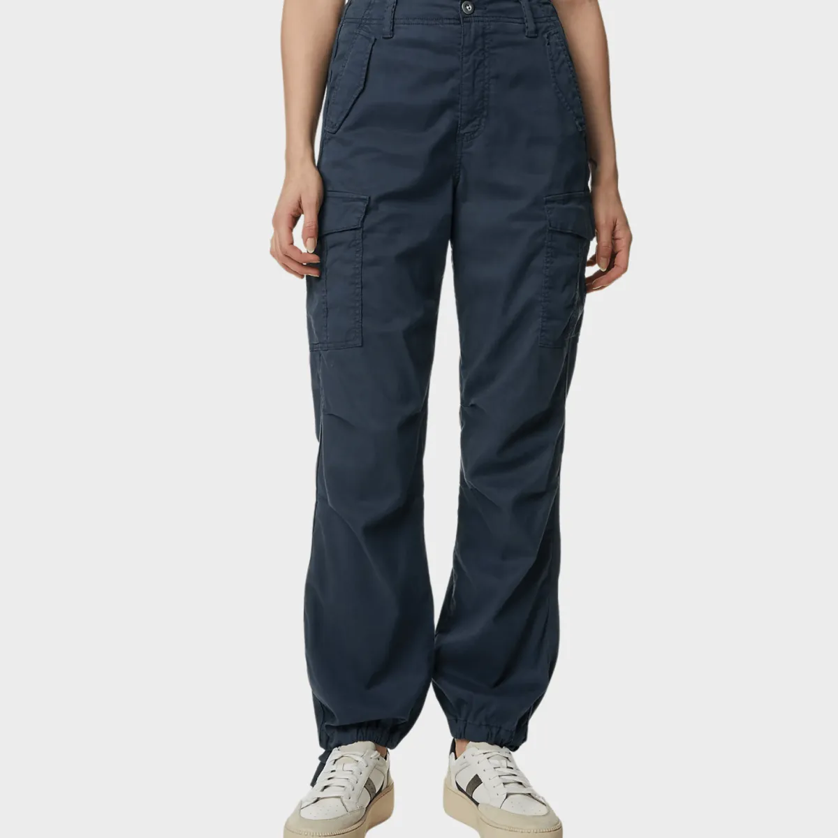 Clearance Ex Store Ladies Navy Lyocell Rich Cargo Trousers Women Trousers