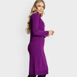 Sale Ex Store Ladies Plum Knitted Dress Women Knitwear | Knitwear