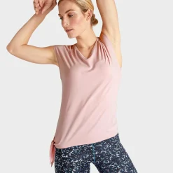 Hot Ex Store Ladies V-Neck Tie Side Short Sleeve Top Women Activewear