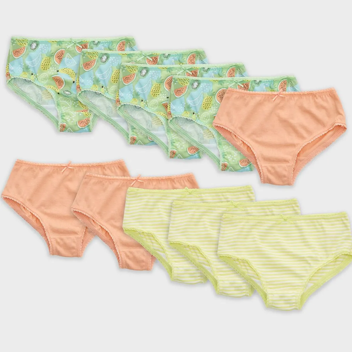 Outlet Girls 10 Pack Fruits Briefs Kids Underwear
