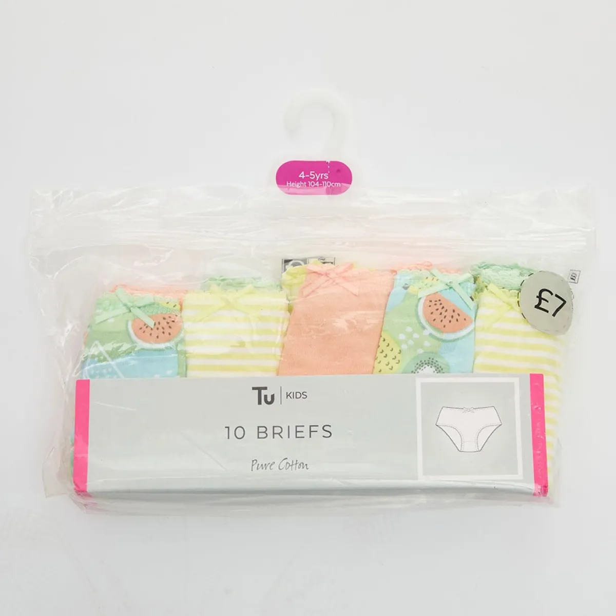 Outlet Girls 10 Pack Fruits Briefs Kids Underwear