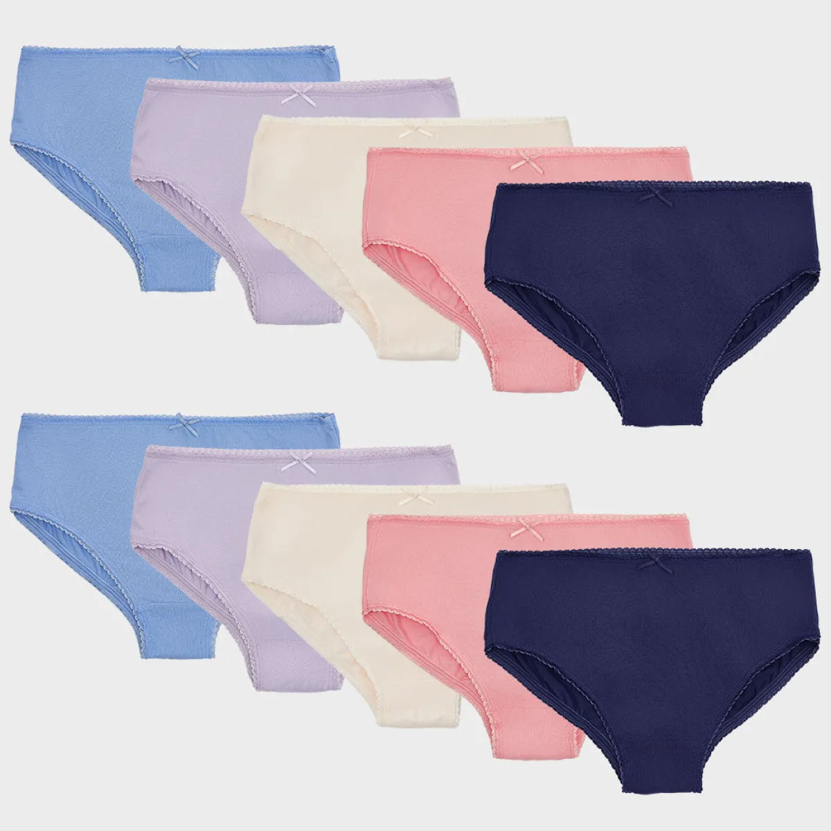 Discount Girls 10 Pack Multi Briefs Kids Underwear