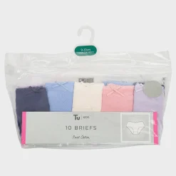 Discount Girls 10 Pack Multi Briefs Kids Underwear