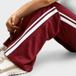 Fashion Girls Burgundy 2 Stripe Joggers Kids Joggers & Leggings
