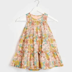 Outlet Girls Floral Cotton Lined Dress Kids Dresses