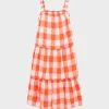 Sale Girls` Gingham Dress Kids Dresses
