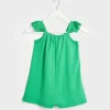 Online Girls Green Seersucker Romper Kids Dresses