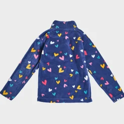 Discount Girls Heart Printed Half Fleece Tops Kids Jackets & Coats