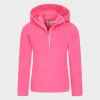 Clearance Girls Rosa Plain Hooded Half Zip Fleece Kids Jackets & Coats