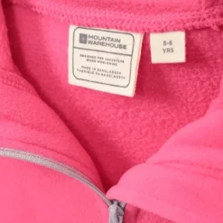 Clearance Girls Rosa Plain Hooded Half Zip Fleece Kids Jackets & Coats