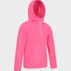 Clearance Girls Rosa Plain Hooded Half Zip Fleece Kids Jackets & Coats