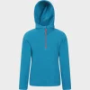 Hot Kids Blue Plain Half Zip Hooded Fleece Kids Hoodies & Sweatshirts