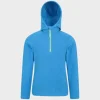 Hot Kids Dark Blue Plain Half Zip Hooded Fleece Kids Hoodies & Sweatshirts