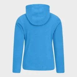 Hot Kids Dark Blue Plain Half Zip Hooded Fleece Kids Hoodies & Sweatshirts