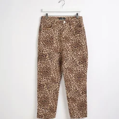 Best Ladies Animal Print Relaxed High Rise Jeans Women Jeans