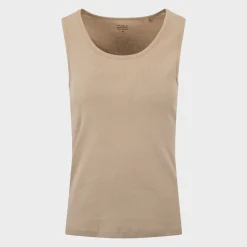Outlet Ladies Basic Crew Neck Vest - Camel Women Basics