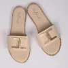 Outlet Ladies Gold Trim Slider Women Footwear