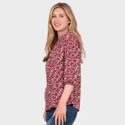 Online Ladies Berry 3/4 Sleeve Top Women Tops