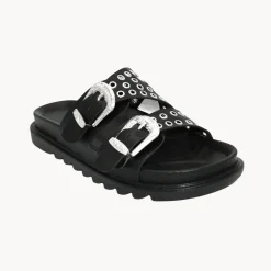 Outlet Ladies Double Buckle Slider Women Footwear