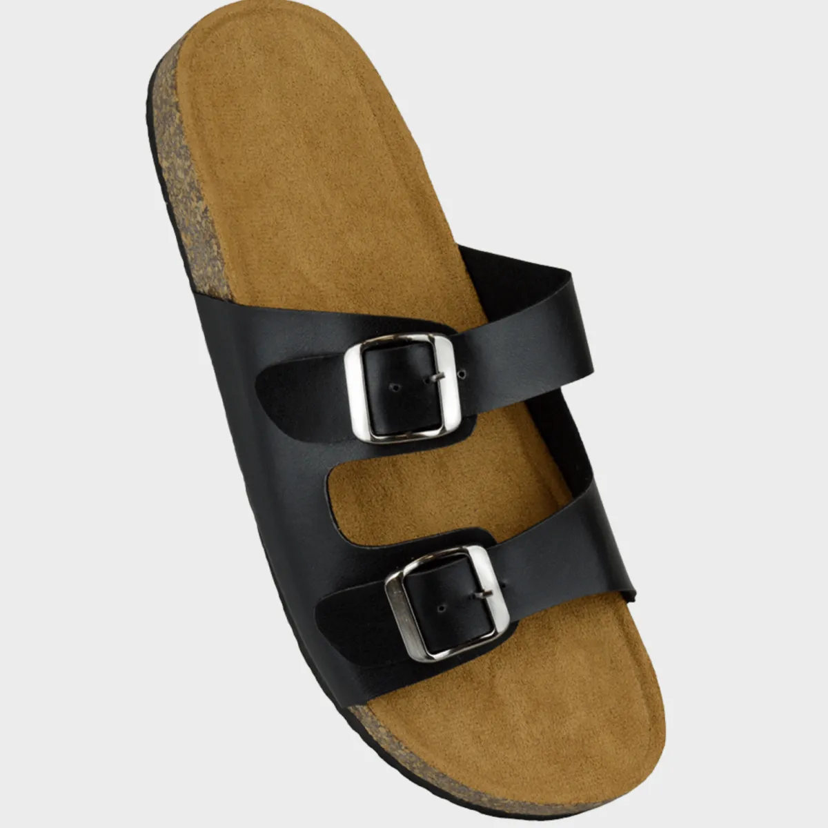 Discount Ladies Double Strap Buckle Slider Women Footwear