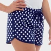 Sale Ladies Blue Spotted Jersey Shorts Women Shorts