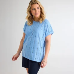 Discount Ladies Broderie Anglaise Top Women Tops