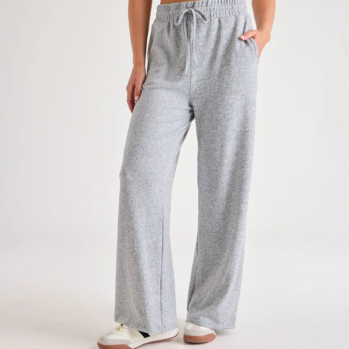 New Ladies Brushed Marl Joggers Women Joggers & Leggings