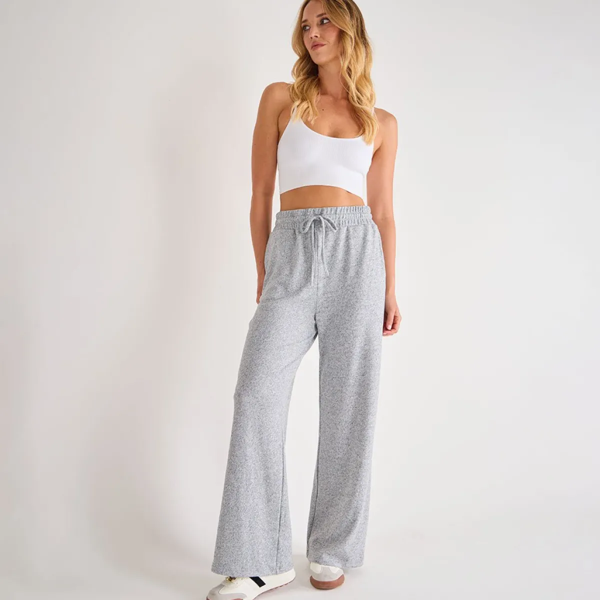 New Ladies Brushed Marl Joggers Women Joggers & Leggings