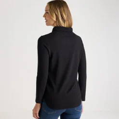Hot Ladies Brushed Marl Turtle Neck Top Women Tops