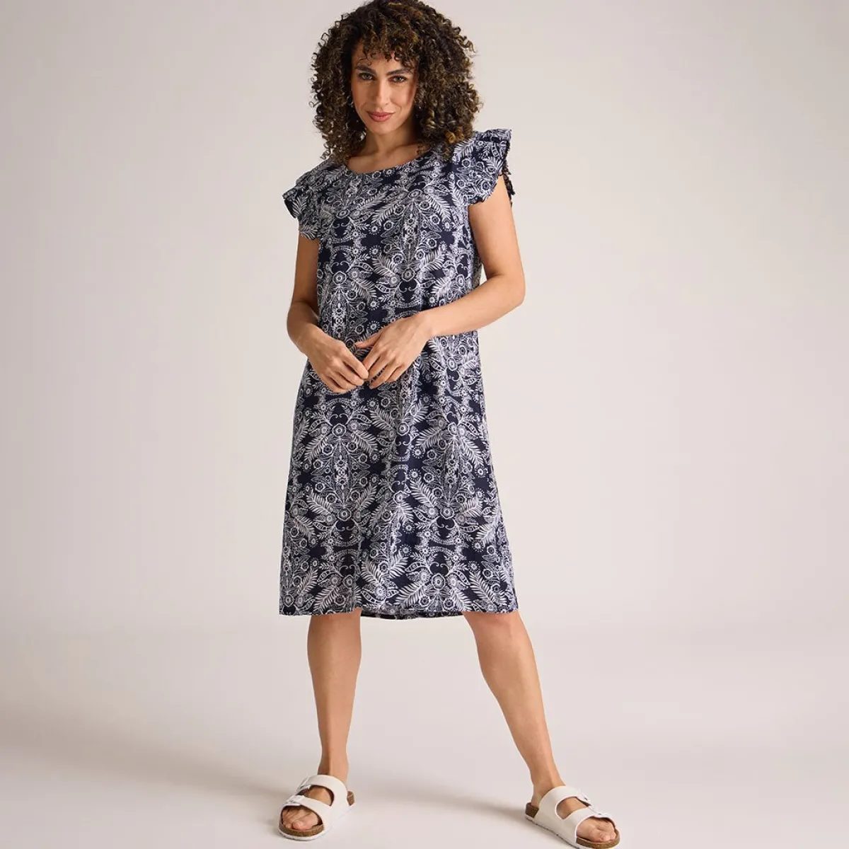 Clearance Ladies Button Back Printed Dress Women Dresses | Dresses