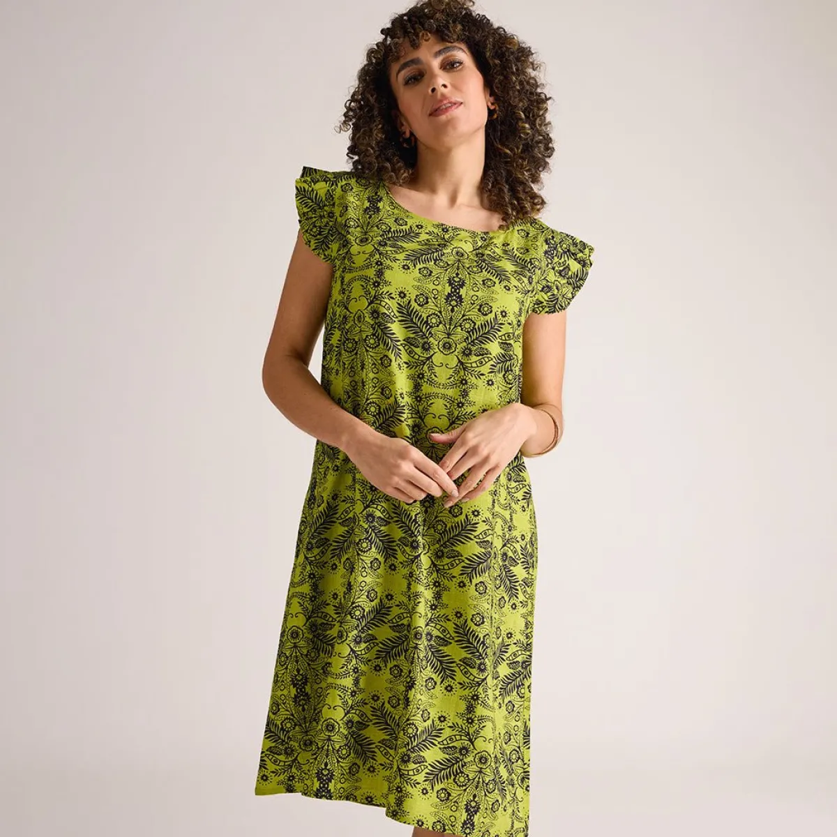 Online Ladies Button Back Printed Dress Women Dresses | Dresses