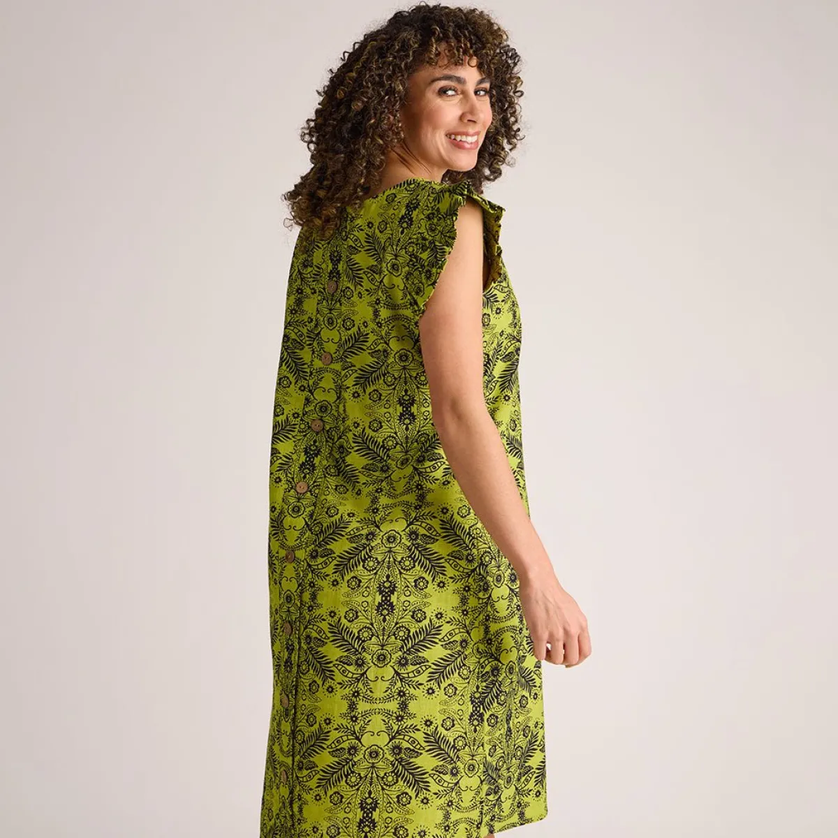 Online Ladies Button Back Printed Dress Women Dresses | Dresses