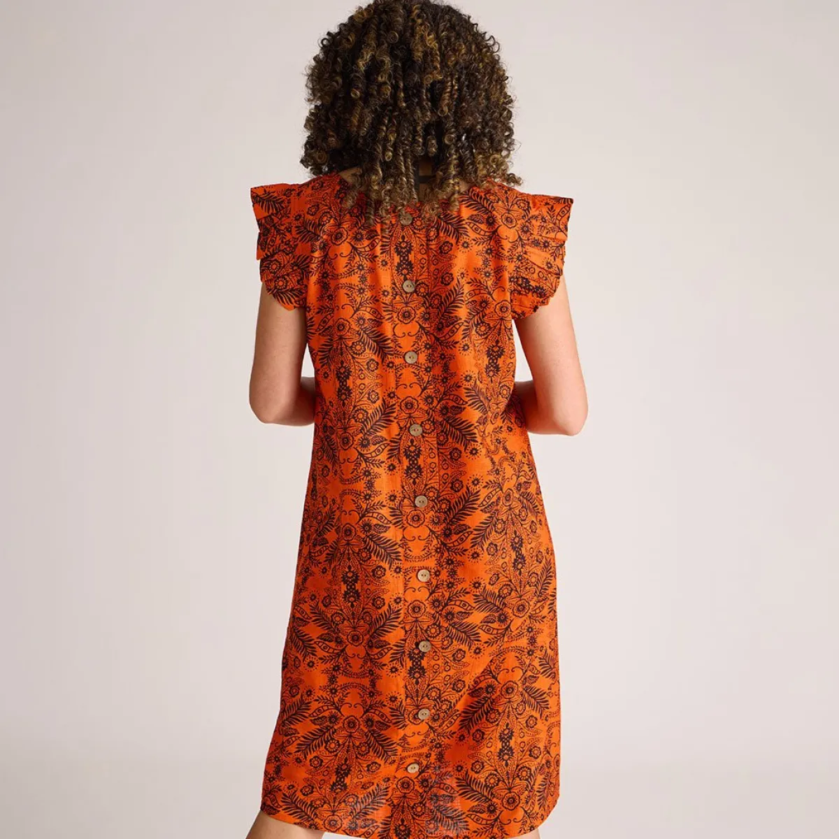 Sale Ladies Button Back Printed Dress Women Dresses | Dresses