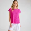 Outlet Ladies Cerise Plisse Top Women Plissé | Plissé