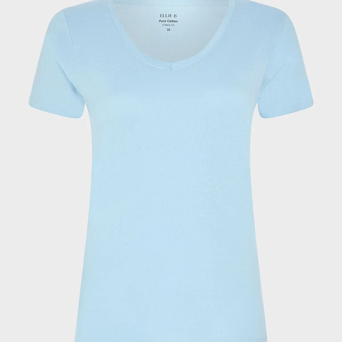 New Ladies Chambray Blue V Neck T-Shirt Women Basics | T-Shirts