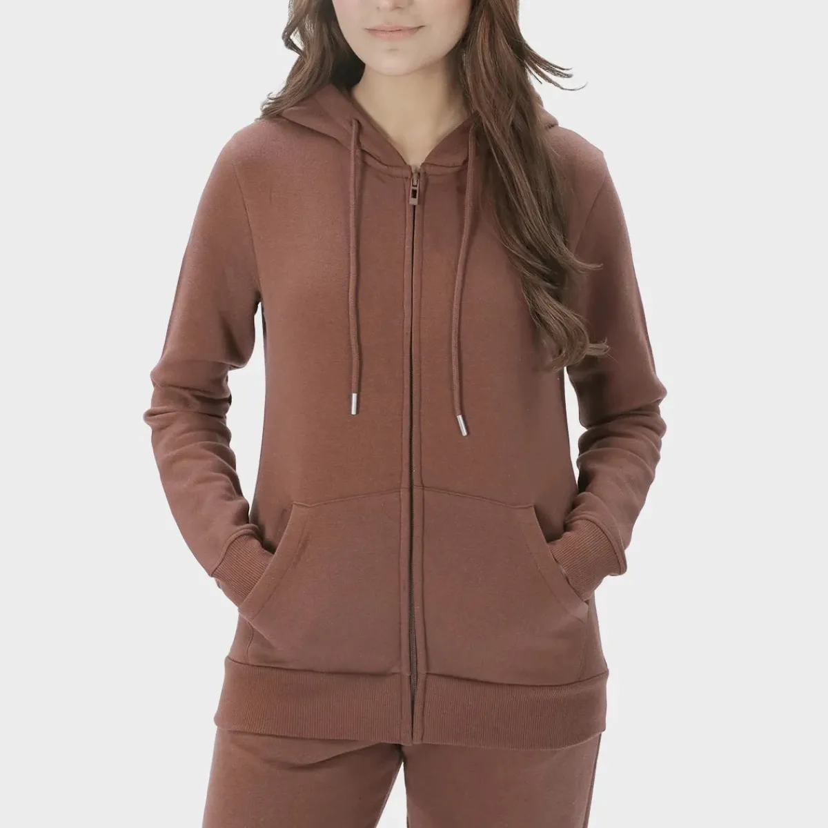 New Ladies Chocolate Zip Hoodie Women Hoodies & Sweatshirts