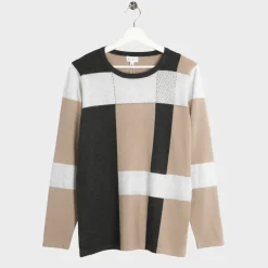 Discount Ladies Colour Block Jumper Women Knitwear | Knitwear