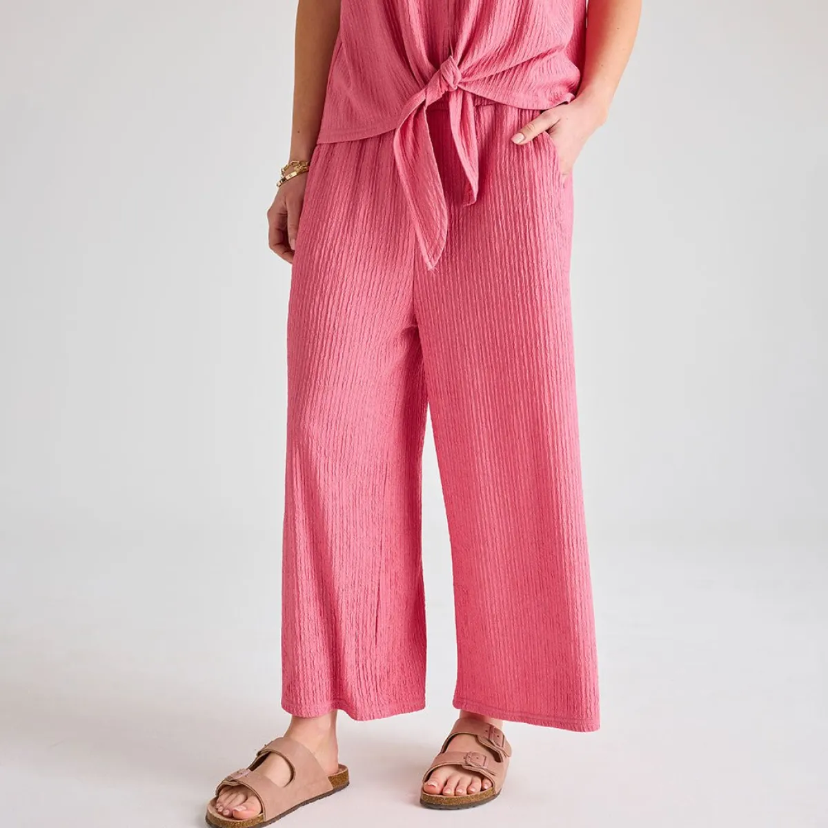 Sale Ladies Coral Plisse 3/4 Trouser Women Plissé | Plissé
