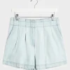 Online Ladies Denim Blue Tencel Shorts Women Shorts