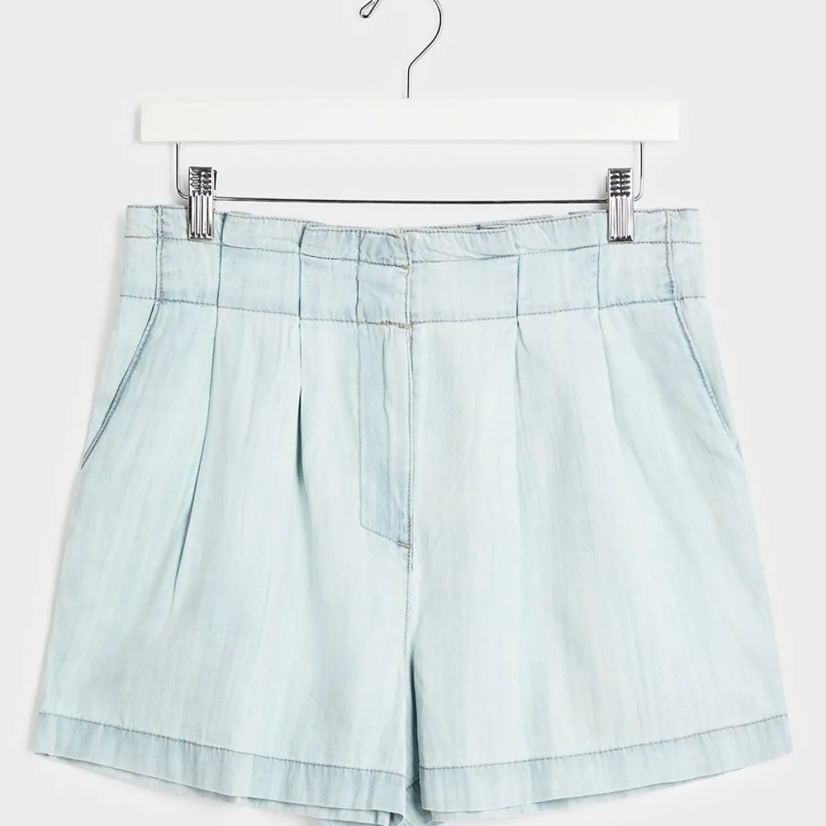 Online Ladies Denim Blue Tencel Shorts Women Shorts