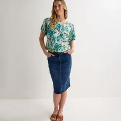 Sale Ladies Denim Midi Skirt Women Joggers & Leggings | Jeans