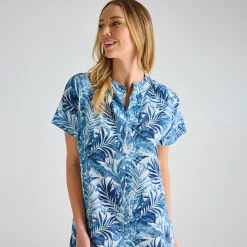 Hot Ladies Denim Mix Linen Printed Pocket Dress Women Linen | Dresses